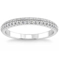 1/2Ct Pave Diamond Wedding Ring 14k Gold Stackable Band Lab Grown
