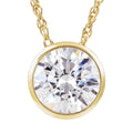 1 Ct Solitaire Lab Grown Diamond Pendant Necklace in 14k White or Yellow Gold