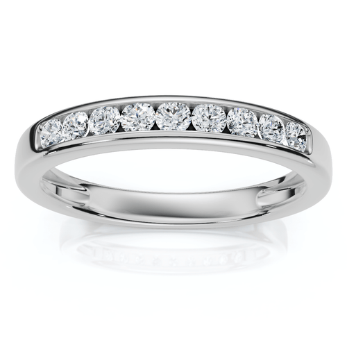1/4Ct Diamond Channel Set Wedding Stackable Band 14k Gold or Platinum Lab Grown